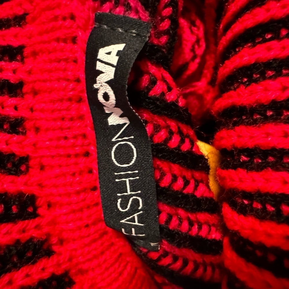 Pink and Black Striped Turtleneck Sweater - Picture 6 of 7